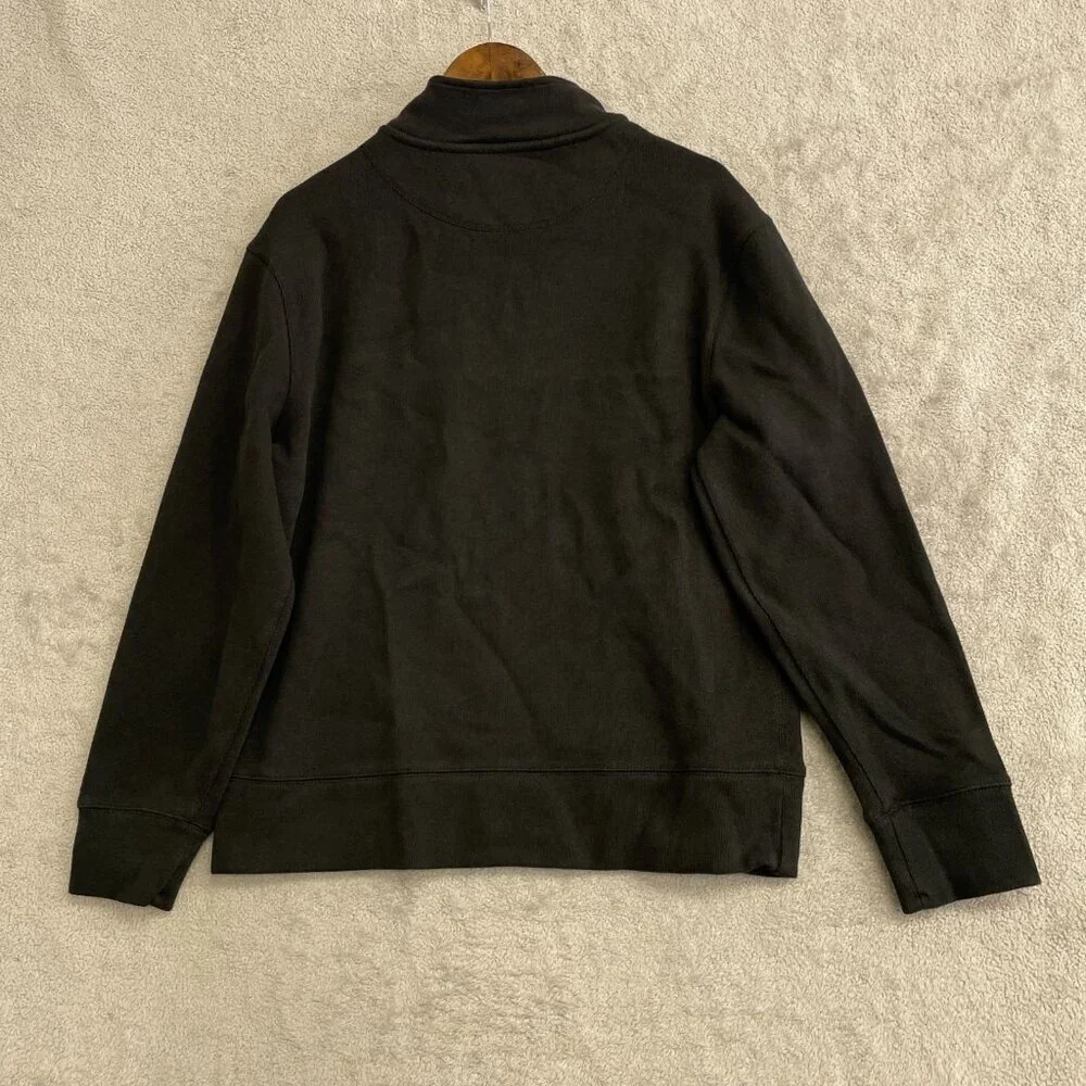 Banana Republic Men's L Black 1/4 Zip Sweatshirt Pullover 84% Cotton N0339